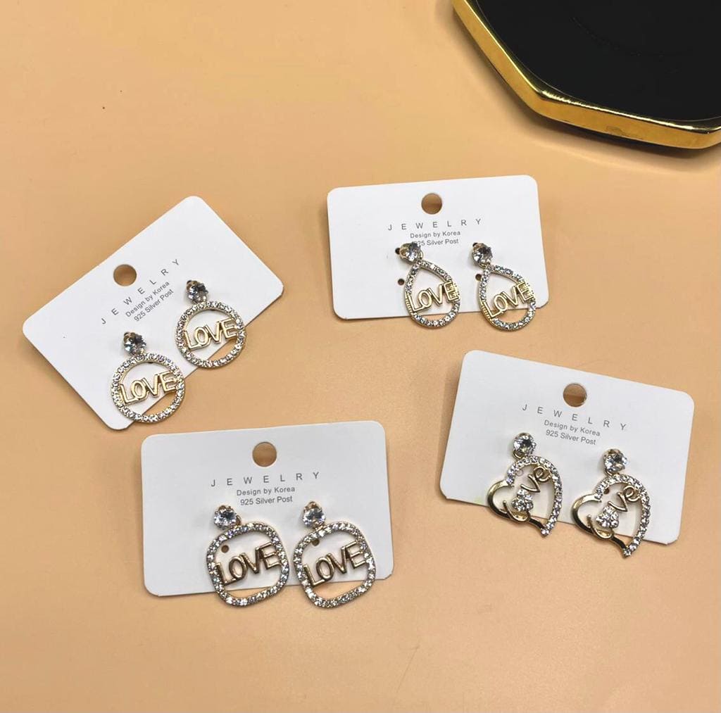 Love Rhinestones Drop Earings For Women, Drop Dangle Women's Earings, Silver Shiny Drop Earrings Love Rhinestones Drop Earings For Women, Drop Dangle Women's Earings, Silver Shiny Drop Earrings